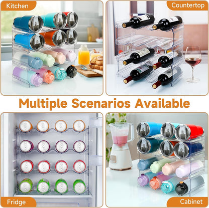 Water Bottle Organizer 4 Tier Large Compartment Water Bottle Holder6