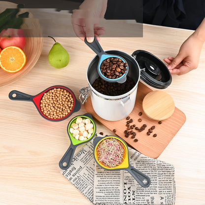 Measuring Cups and Spoons Set, Collapsible Measuring Cups, 8 Pieces Measuring Cups&Spoons Set, Engraved Metric & US Markings for Liquid&Dry Measuring, Space Saving, BPA Free Colorful Silicone5