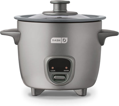 Mini Rice Cooker | Small Rice Maker, 2 Cups Cooked / 1 Cup Uncooked, Ceramic Nonstick Removable Pot, Keep Warm Function, Compact and Portable for Dorm, Travel, Single Serve, Graphite1