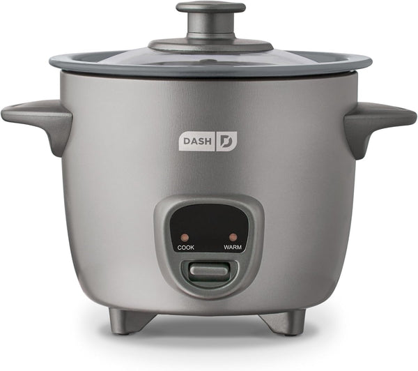 Mini Rice Cooker | Small Rice Maker, 2 Cups Cooked / 1 Cup Uncooked, Ceramic Nonstick Removable Pot, Keep Warm Function, Compact and Portable for Dorm, Travel, Single Serve, Graphite1