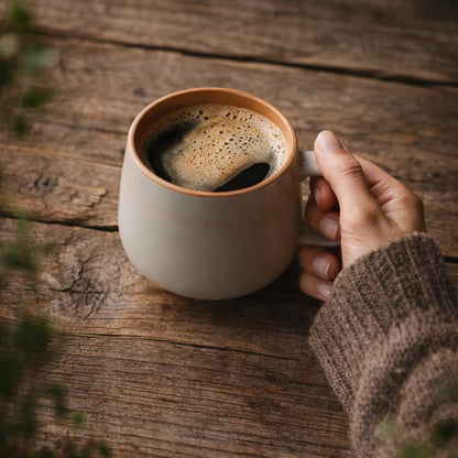 Stoneware Ceramic Coffee Mugs Set of 4 | 12 Oz | Sage Ash | Lead-Free, Non-Toxic, Freezer - Microwave & Dishwasher Safe, Comfortable Handle, Aesthetic Nordic Design for Cappuccino10
