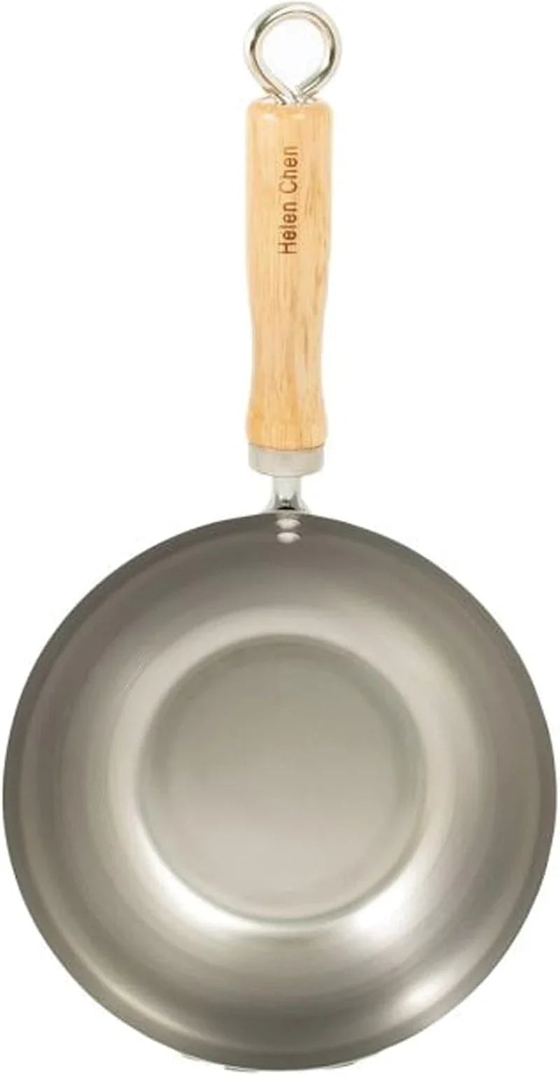 carbon-steel-mini-wok-8-inch-flat-bottom-chinese-stir-fry-pan-with-rubberwood-handle-for-single-serve-stir-fry-fried-rice-noodles-and-asian-cooking
