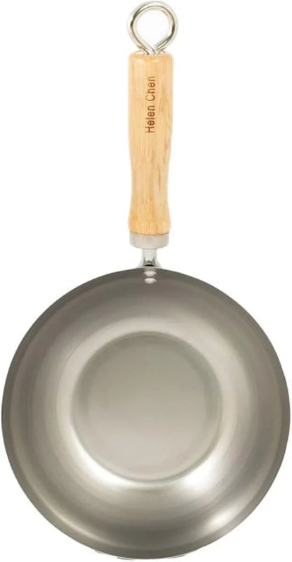 Carbon Steel Mini Wok, 8-Inch, Flat Bottom Chinese Stir Fry Pan with Rubberwood Handle for Single-Serve Stir Fry, Fried Rice, Noodles, and Asian Cooking7