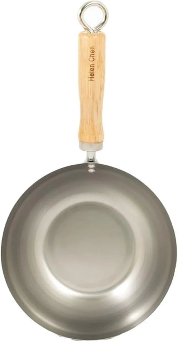 Carbon Steel Mini Wok, 8-Inch, Flat Bottom Chinese Stir Fry Pan with Rubberwood Handle for Single-Serve Stir Fry, Fried Rice, Noodles, and Asian Cooking7