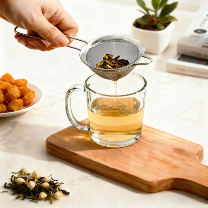Fine Mesh Strainer Set of 3, Stainless Steel Sieve Sifters with Handle, Medium Small Mini Size, Kitchen Strainers Colander Set for Sifting, Straining & Cooking(2.2"/3.9"/5.5")6