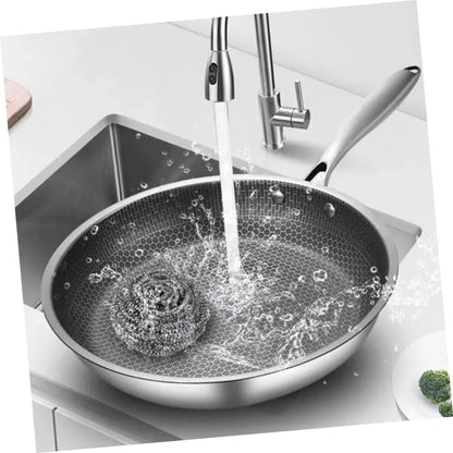 Clad Stir Fry Pan Poached Egg Pan Stainless Steel Skillet Honeycomb Handles for Induction Electric Gas Stove Easy to Clean Ergonomic Design8