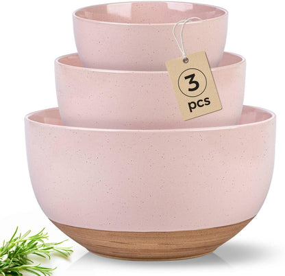 Ceramic Mixing Bowls,Stoneware Nesting Bowls Set of 3 for Kitchen1