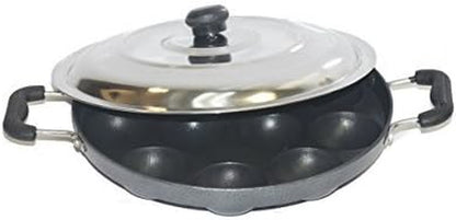 Tabakh Appampatra Paniyaram Non Stick Appam Pan with Stainless Steel Lid, 9.5"4