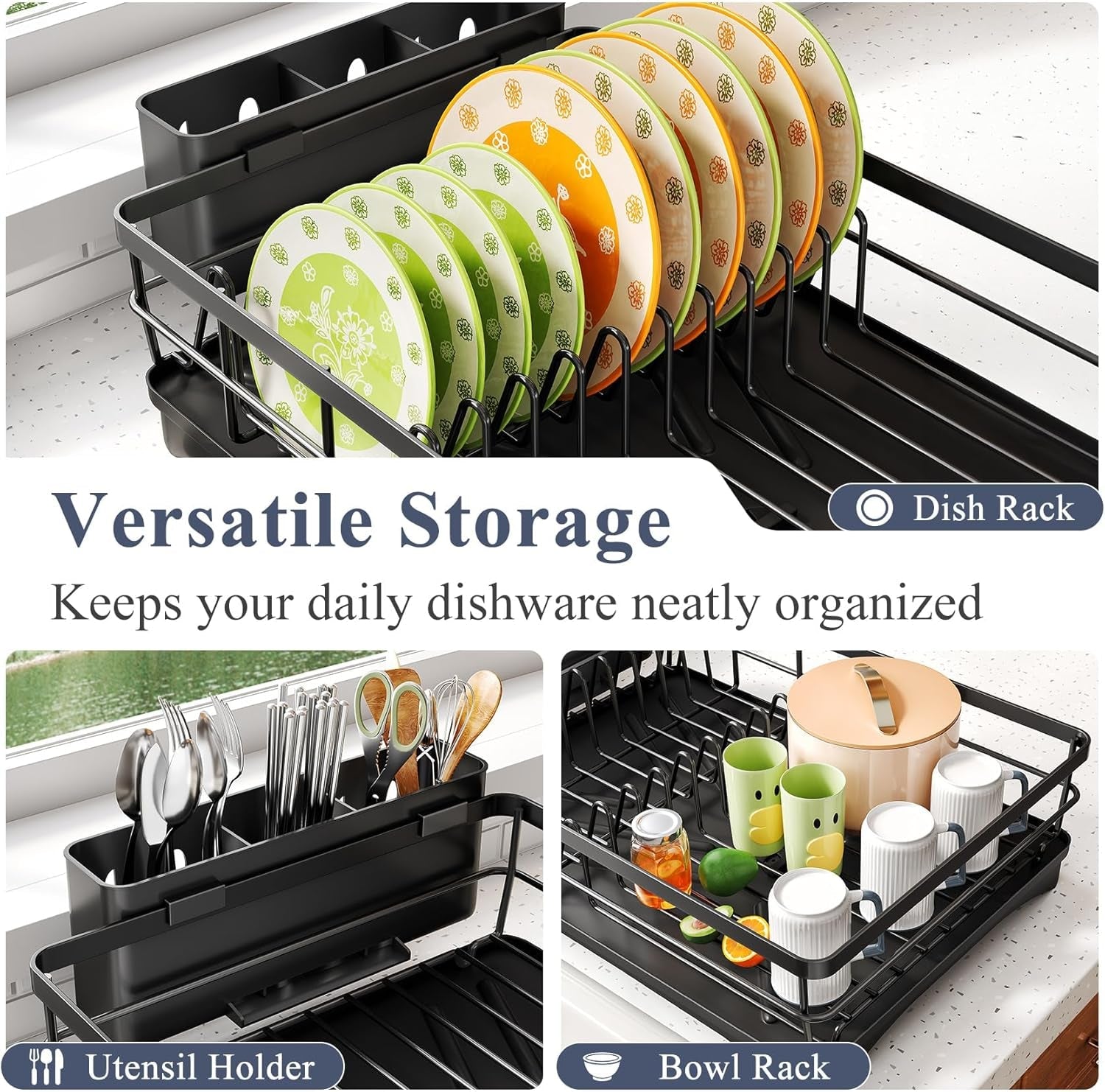dish-drying-rack-for-kitchen-counter-with-utensil-holder-black