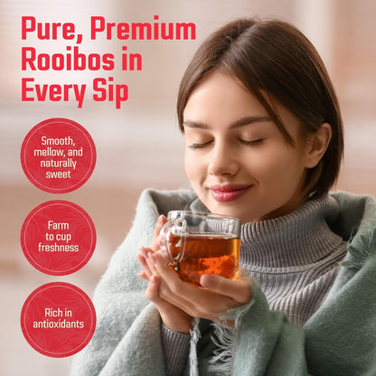 Red Rooibos Tea 100 Teabags USDA Organic - Naturally Caffeine Free -4