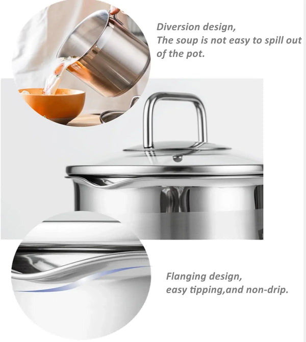 Stainless Steel Saucepan with Glass Lid, Sauce Pan, 2.5 Quart Cooking Pot, Perfect for Boiling Milk, Sauce, Gravies, Pasta, Noodles3