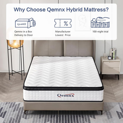 12 Inch Queen New Hybrid Mattress, Memory Foam, Medium Firm | Memory Foam Cushions Pressure Points with Supportive Pocket Coils4