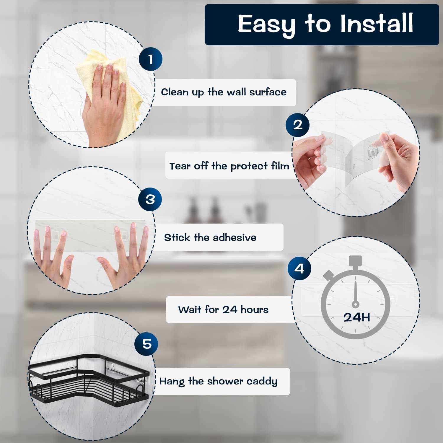 shower-caddy-replacement-stickers-no-drilling-transparent-adhesive-strips-for-shower-caddy-soap-holder-bathroom-storage-shelves-kitchen-racks4pack