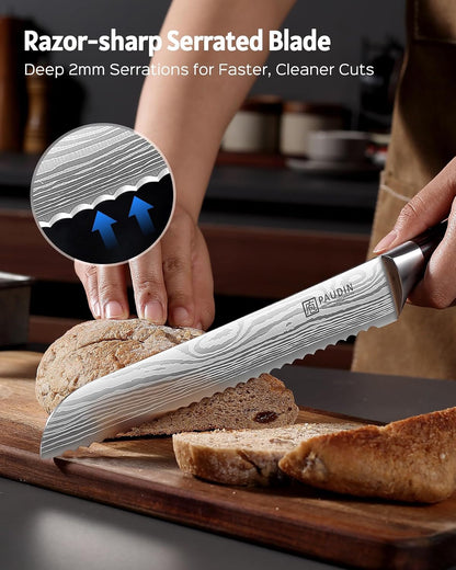 Bread Knife, 8" Serrated Bread Knife for Homemade Bread, Gift Box5