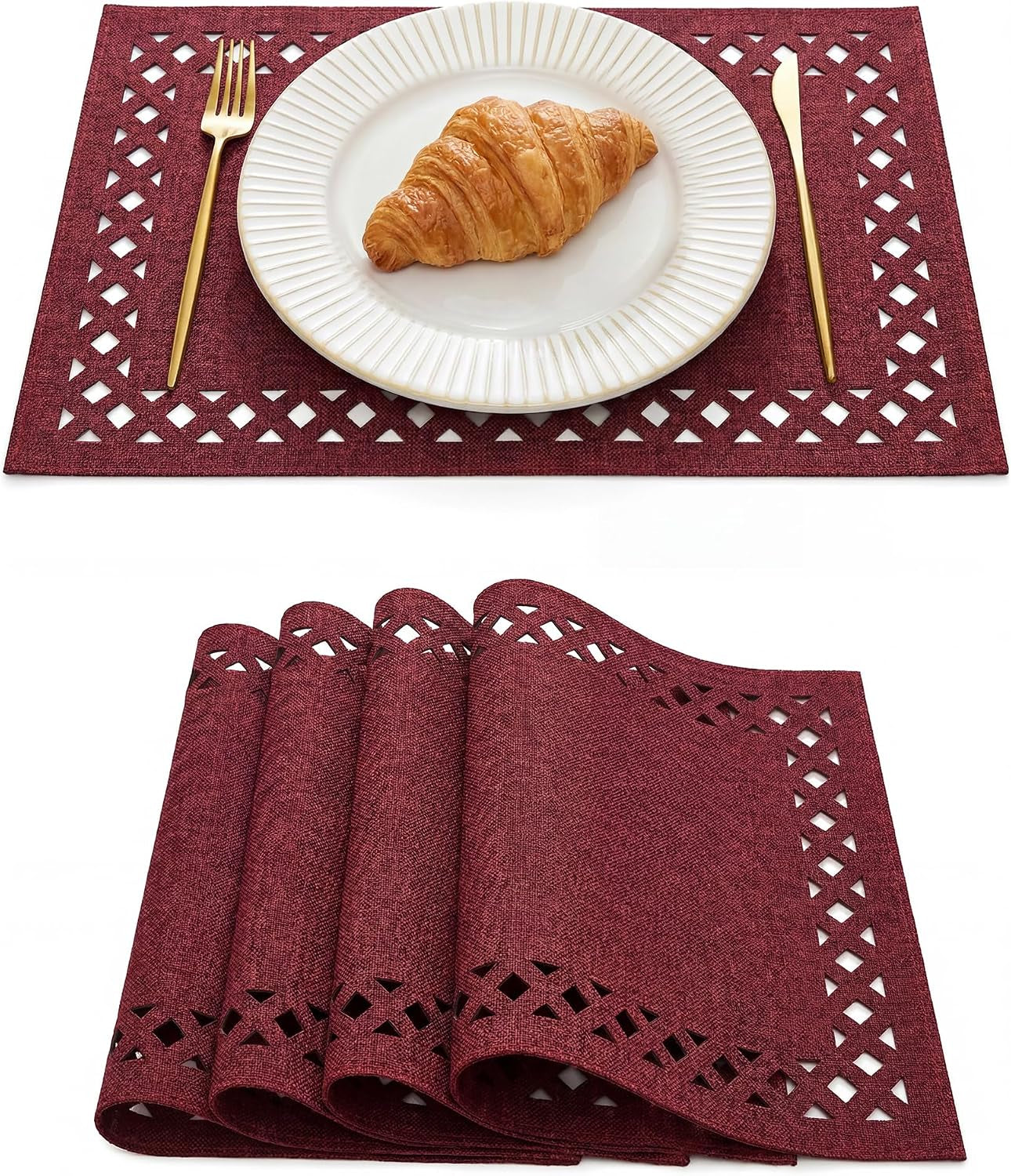 farmhouse-placemats-set-of-4-linen-textured-lattice-cutwork-place-mats-for-kitchen-dining-table-decor-and-outdoor-party-12-x-18-inchs-red