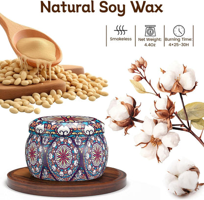 Scented Candles, 4-Pack Soy Wax Candle Set, Gifts for Women4