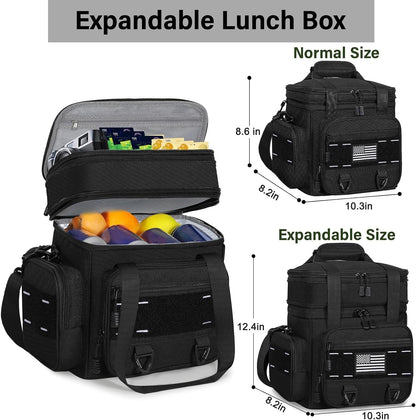 Tactical Insulated Lunch Box Men Double Deck Heavy Duty Cooler Bag5