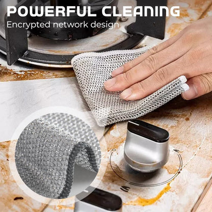 Multipurpose Wire Dishwashing Rags, 2024 New Scrubbing Wire Dishwashing Rags Non-Scratch Wire Dishcloth, Premium Metal Wire Dishwashing Cloth Scrubs Cleans for Dishes, Sinks (5 Pcs)2