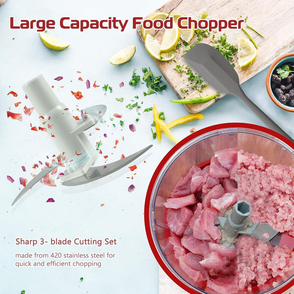 Manual Food Processor,Hand Powered Crank Food Processor Chopper,Food Vegetable Onions Chopper Processor Blender Mixer,For Vegetables Meat Fruits Onions4