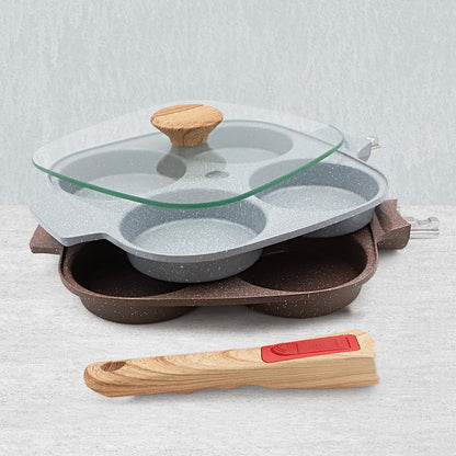 Ceramic Egg Frying Pan with Lid, Nonstick 4 Cup Fried Egg Pan - Blue | Detachable Handle, Omelette Pan Induction Compatible6