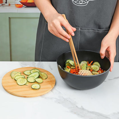 Eco-Friendly Bamboo Fiber Meal Prep Bowl Set with Lids (4 Pack), Sustainable Mixing & Serving Bowls for Kitchen, Food Storage, Picnic & Fitness，Non-Heatable5