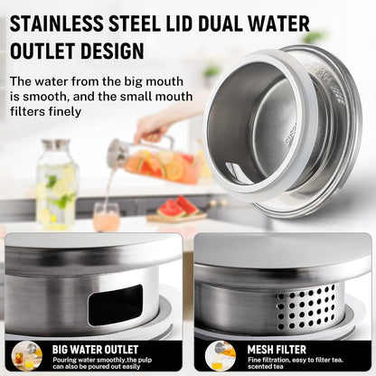 2 Quart (2 Liter 68 Oz) Square Glass Pitcher with Lid and Spout, Water Pitchers with Handle for Fridge, Borosilicate Glass Carafe for Hot/Cold Drink, Large Jug for Iced Tea, Coffee,Juice,Milk,Beverage5