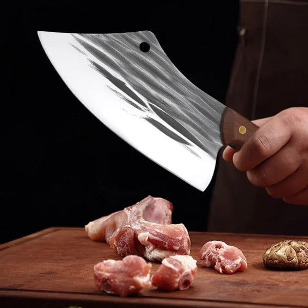 Meat Cleaver Knife, 8 Inch Heavy Knife Chopping Bone Vegetables Kitchen Knives Chef Slicing Meat Butcher Knife Barbecue Camping Utility Slaughter Cleaver, 54756