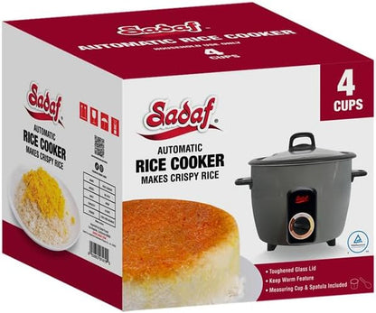 One-Touch Automatic Rice Cooker – Electric Persian Rice & Tahdig Cooker - Non-Stick Inner Pot & Auto Shut-Off - Easy to Use Rice Maker - Middle Eastern Cuisine - 4 Cups2