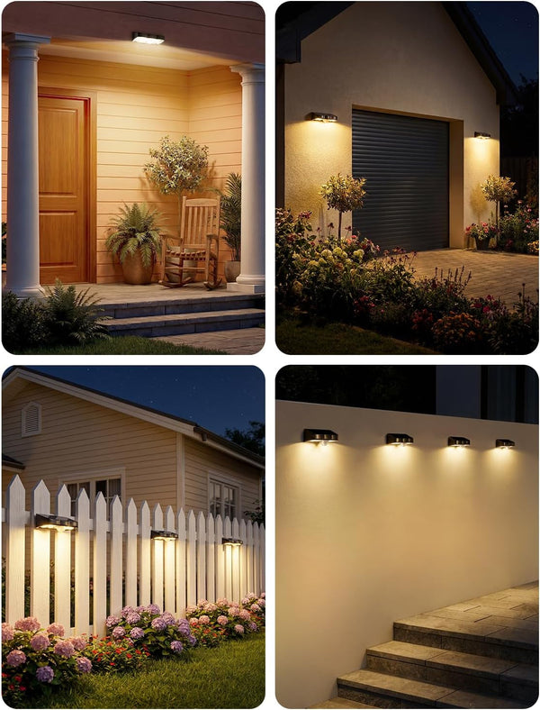 Solar Fence Lights Outdoor with Motion Sensor, 8 Pack Warm White Fence Lights Solar Powered 3 Modes IP65 Waterproof Dusk to Dawn Outdoor Lights for Patio Deck Wall Backyard Garden Decorative7