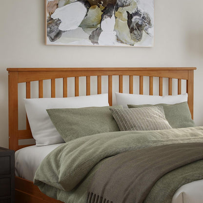 , Mission King Platform Bed with Footboard & Trundle, Light Toffee6