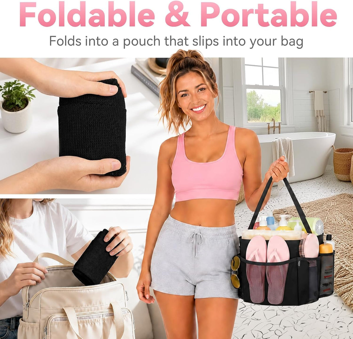 mesh-shower-caddy-portable-for-dorm-college-room-essentials-8-pocket-large-shower-bag-with-single-handles-hanging-shower-basket-for-beach-swimming-bathroom-beach-black