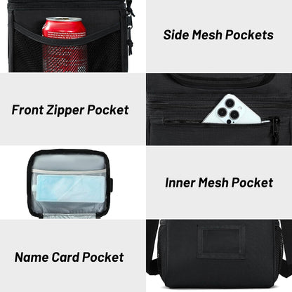 Insulated Lunch Box Bags for Men Women, Dual Compartment, Black5