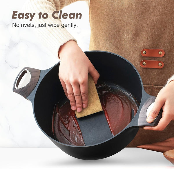 Pots and Pans Set Non Stick, Non Toxic Healthy Induction Cookware Sets, 26 Pcs Nonstick Kitchen Cooking Set, W/Frying Pans Set, Saucepans Set, Stockpots Set, PFOA PFOS Free, Black5