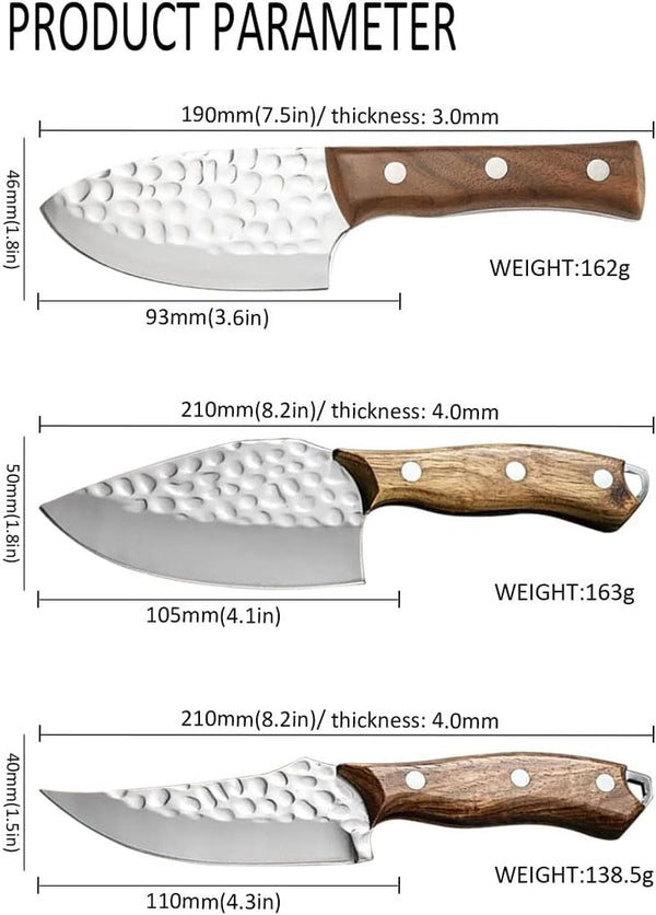 Meat Cleaver,Cleaver Knife, Boning Knife Stainless Steel Meat Fish Fruit Cutter Household Knife Cleaver Chef Slicing BBQ Hunting Knives (Color : Knife C)2