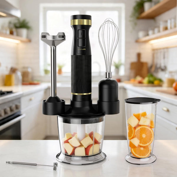 1200W Immersion Blender Handheld, 5-In-1 Variable Speed | Hand Blender Stick with Whisk Chopper Milk Frother Mixing Cup and Storage Rack for Kitchen Soup, Purees and Smoothies9