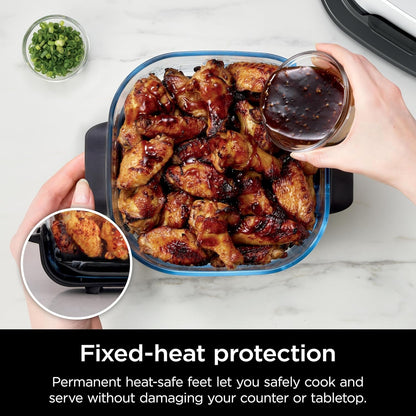 Ninja 4Qt Cleancrisp Glass Container with Storage Lid, Crispi, XSKSFN4QT9