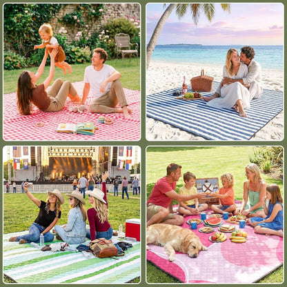 Waterproof Picnic Blanket Beach Outdoor Camping Mat Rug Extra Large Foldable Cute Big Travel Essential Accessories Gift Park Patio Lawn Garden Grass Play Music Festival Concert Must Have7