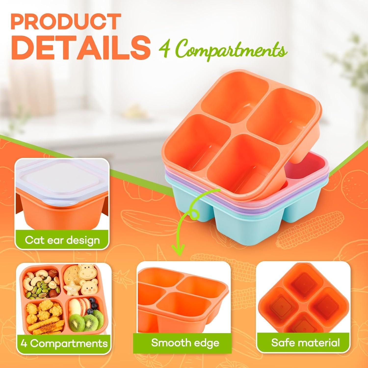 bento-box-adult-lunch-box-4-pack-4-compartment-snack-containers-reusable-meal-prep-stackable-bpa-free-lunch-containers-for-home-work-travel-4-color