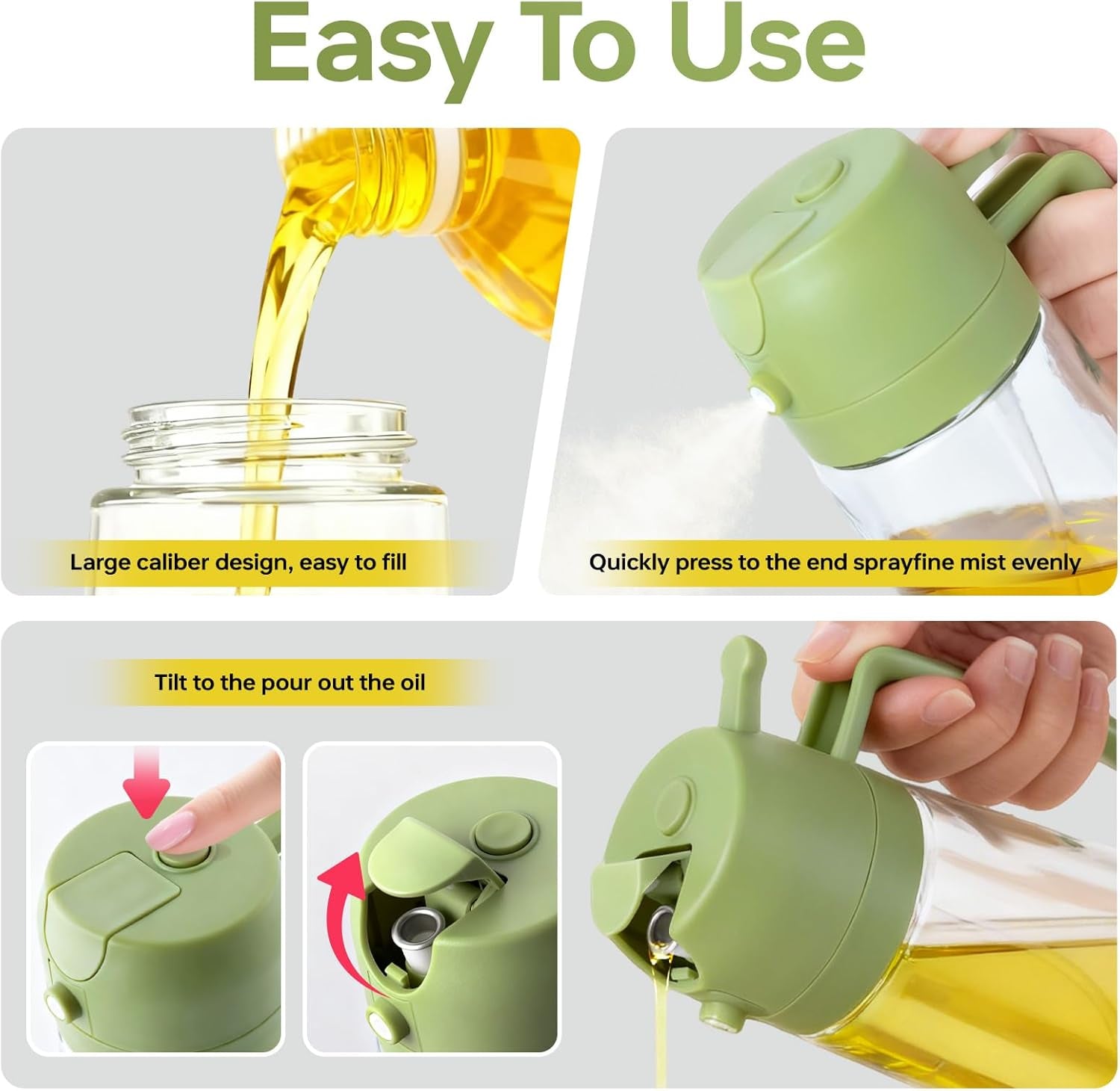 2pcs-glass-oil-sprayer-for-cooking-16oz-470ml-kitchen-gadget-for-air-fryer-salad-bbq-frying-white-black-green