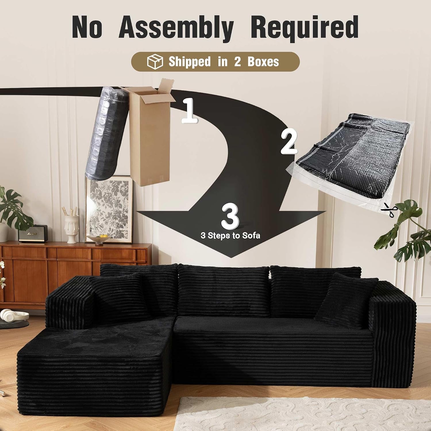 110-no-assembly-compression-boneless-in-a-box-cloud-sectional-couches-for-living-room-l-shape-couch-sleeper-sofa-modern-modular-corduroy-reclining-comfy-fluffy-memory-foam-furniture-for-home-black
