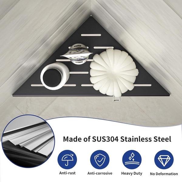Corner Shower Shelf 10" Matte Black3