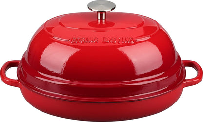 Enameled Oval Cast Iron Dutch Oven Pot with Lid, Bread Dutch Oven for Sourdough Bread Baking, Dutch Oven Bread, Bread Oven, 6QT, Red6