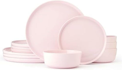 Madison Misty Pink Bone China Dinnerware Set, 12-Piece Service for 4, Includes Dinner Plates, Salad Plates and Cereal Bowls, Dishwasher Safe1
