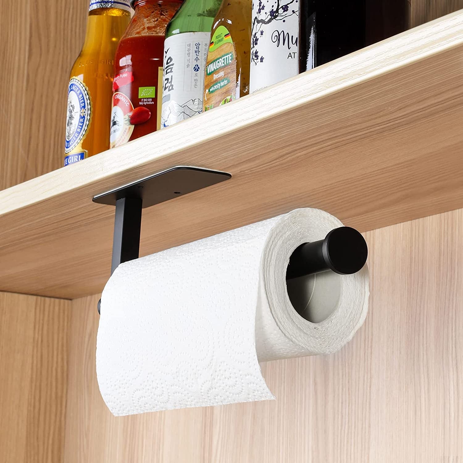 paper-towel-holder-under-cabinet-no-drilling-self-adhesive-paper-towel-holder-wall-mount-for-kitchen-rack-under-counter-napin-holder-no-drill-304-stainless-steel-matte-black