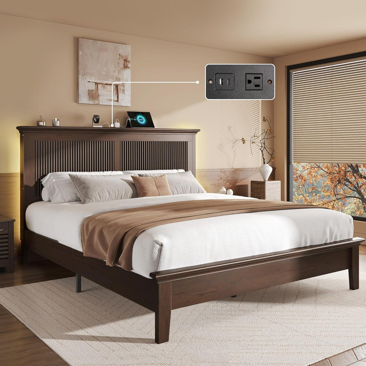 wood-queen-bed-solid-wood-bed-with-tall-headboard-american-vintage-design-queen-bed-with-charging-station-rgb-led-wood-slats-support-noise-free-sturdy-structure-easy-assembly-walnut