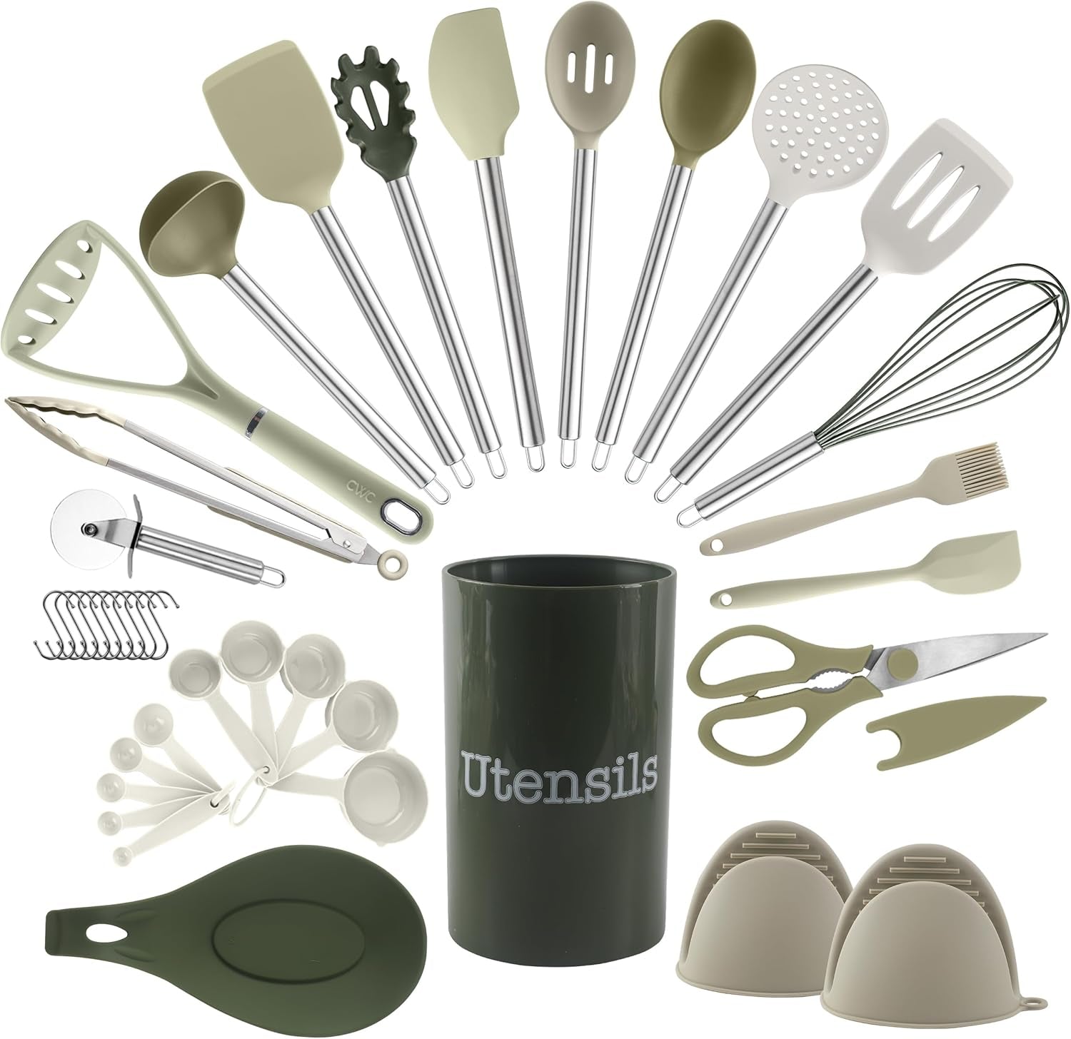 silicone-cooking-utensils-kitchen-utensil-set-easy-to-clean-silicone-kitchen-utensils-cooking-utensils-for-nonstick-cookware-kitchen-gadgets-set-38-piece-green