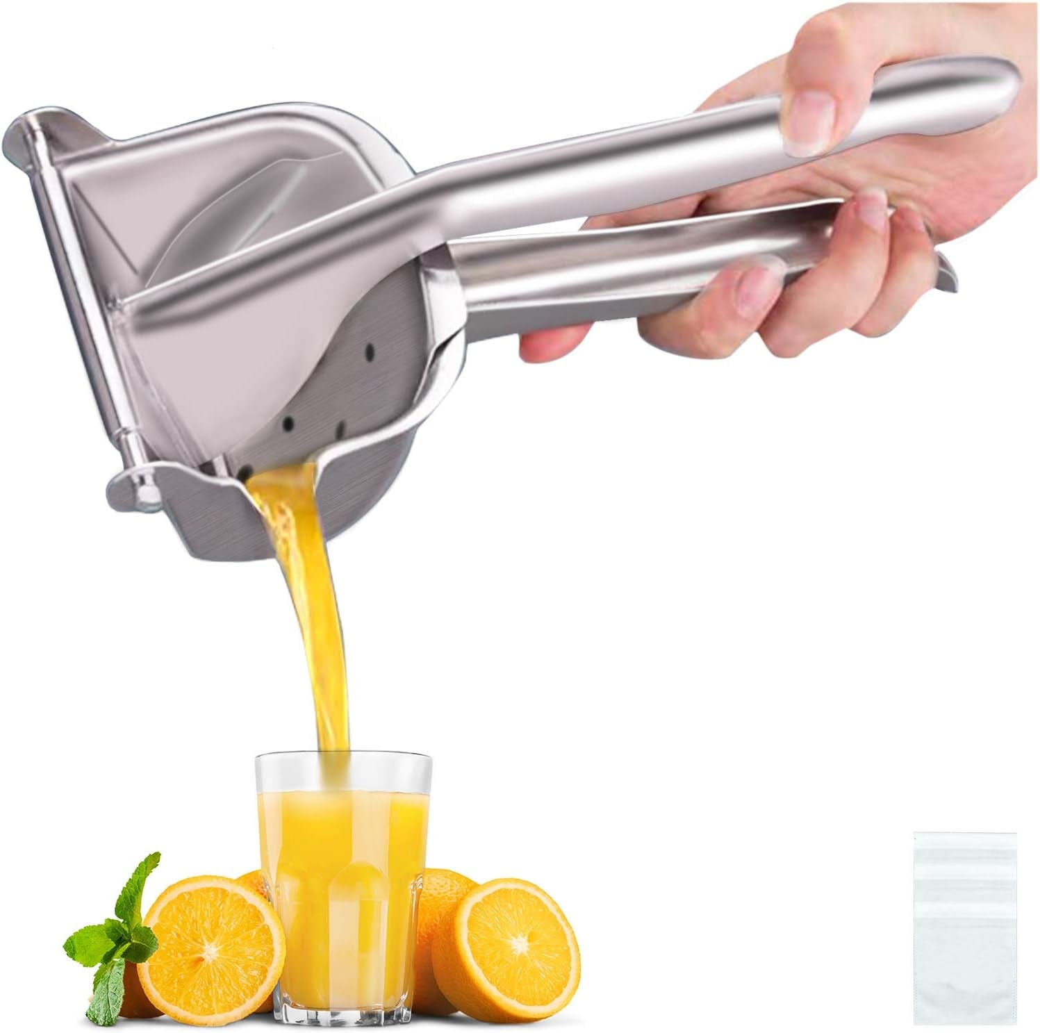 real-stainless-steel-lemon-squeezer-citrus-juicer-hand-press-heavy-duty-manual-squeeze-juice-extractor-maker-orange-lime-grapefruit-presser-bonus-50-pcs-filter-bags