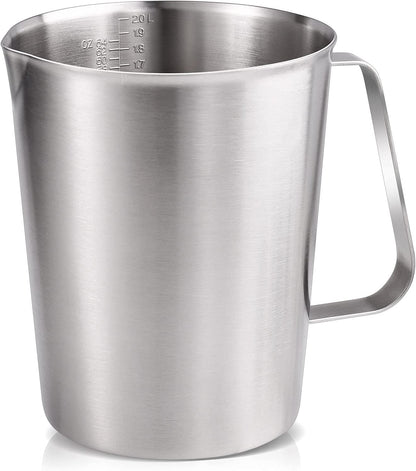 64Oz/8Cup Stainless Steel Pitcher (SUS304), 2 Liter Metal Container for Water, Milk, Liquid with Handle with Engraved Markings, Silver1
