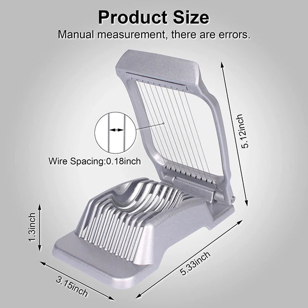 Egg Slicer for Hard Boiled Eggs Egg Cutter Strawberry Slicer Heavy Duty Aluminium Slicer Stainless Steel Wire Multipurpose Egg Slicer Dicer for Soft Fruit Mushroom,Egg Slicer6