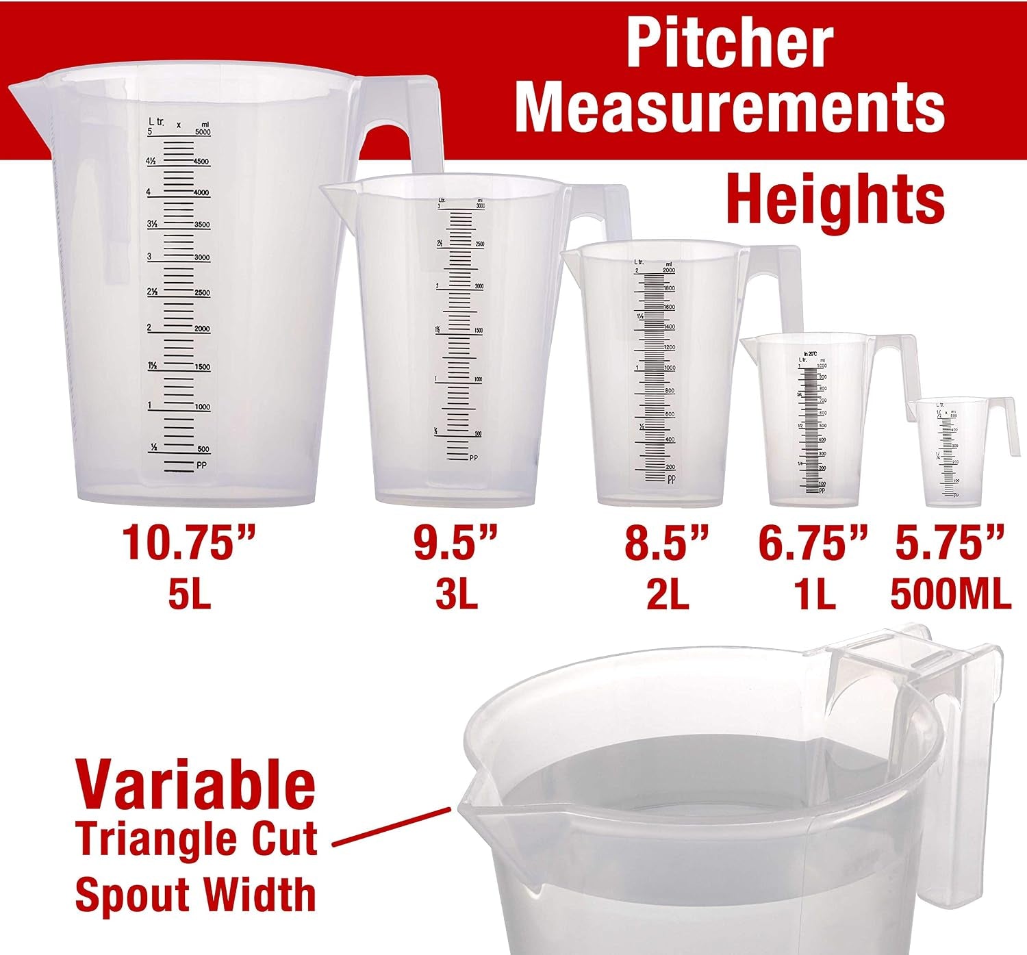 5-piece-set-of-plastic-graduated-measuring-and-mixing-pitchers